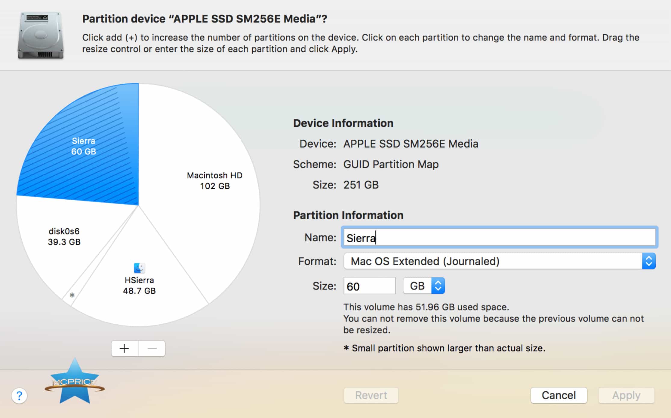 Blog McPrice | Partitions sur les Mac