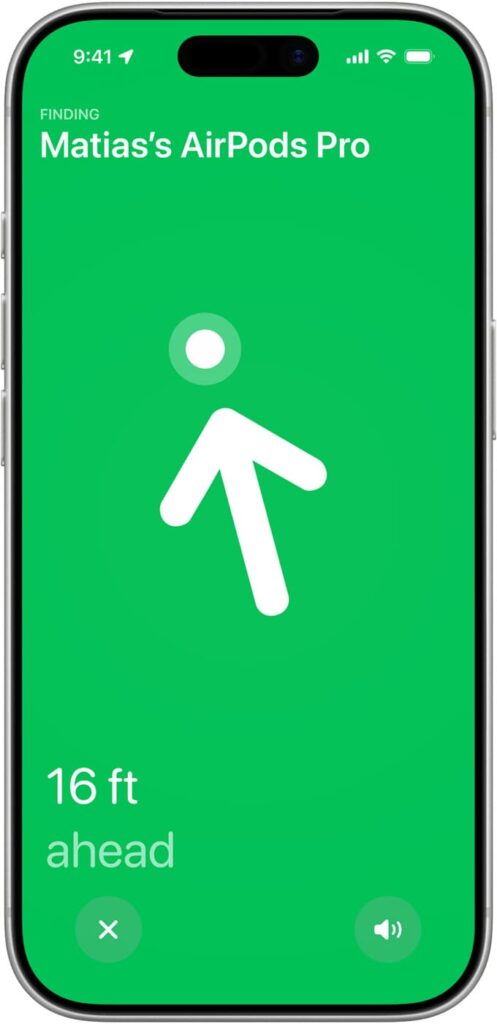 iPhone affichant la localisation des nouveaux AirPods Pro 3 grâce à l’application Localiser