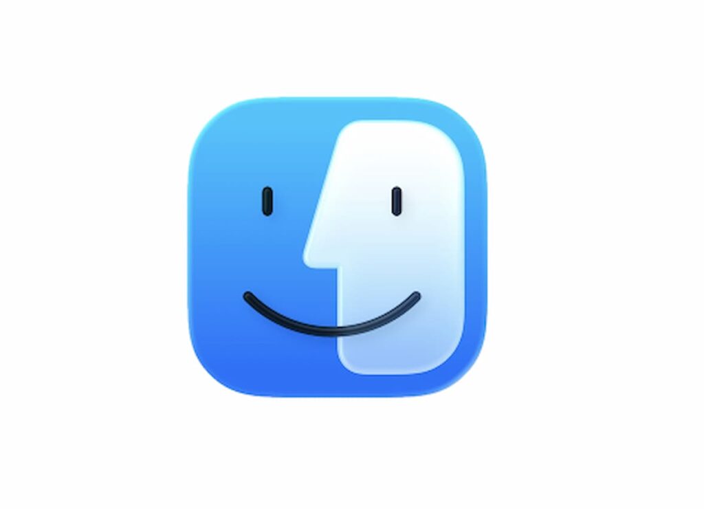 Icône du Finder sur Mac représentant l’outil de gestion des fichiers et dossiers sur macOS