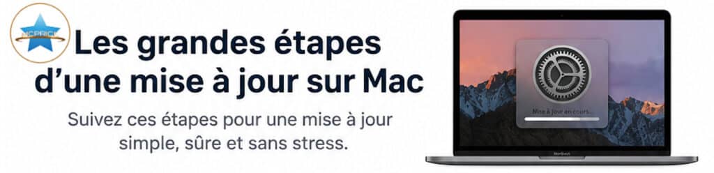 Bouton permettant de télécharger l’infographie des étapes d’une mise à jour sur Mac.